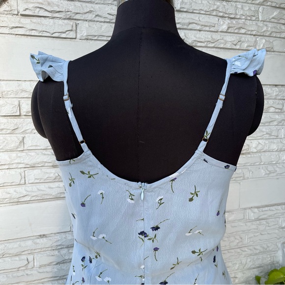 NWOT Powder Blue Floral Mini Dress - Picture 6 of 8